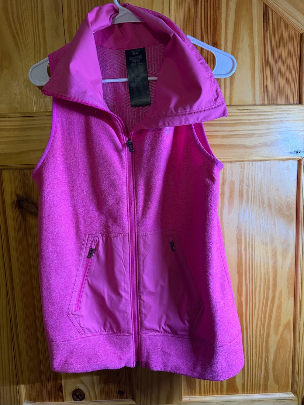 Under Armour Bright Pink Fleece Zip Vest